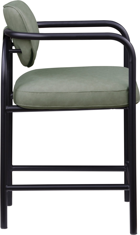 Serava Vegan Leather Upholstered Counter Stool — 77067-C - Green - 77067Green-C alternate view 3