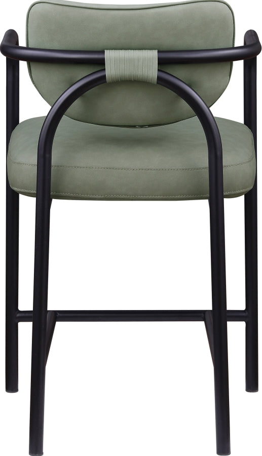 Serava Vegan Leather Upholstered Counter Stool — 77067-C - Green - 77067Green-C alternate view 4
