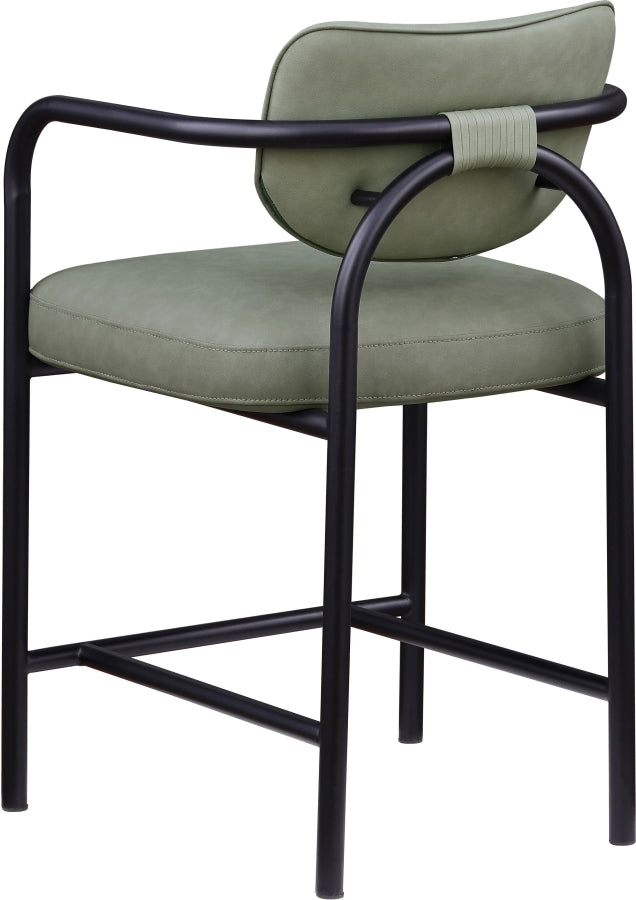 Serava Vegan Leather Upholstered Counter Stool — 77067-C - Green - 77067Green-C alternate view 5