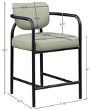 Serava Vegan Leather Upholstered Counter Stool — 77067-C - Mint - 77067Mint-C Dim