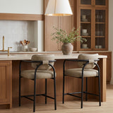Serava Vegan Leather Upholstered Counter Stool — 77067-C - Taupe - 77067Taupe-C alternate view 1
