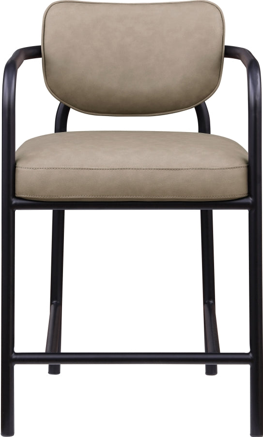 Serava Vegan Leather Upholstered Counter Stool — 77067-C - Taupe - 77067Taupe-C alternate view 2