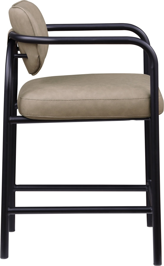 Serava Vegan Leather Upholstered Counter Stool — 77067-C - Taupe - 77067Taupe-C alternate view 3