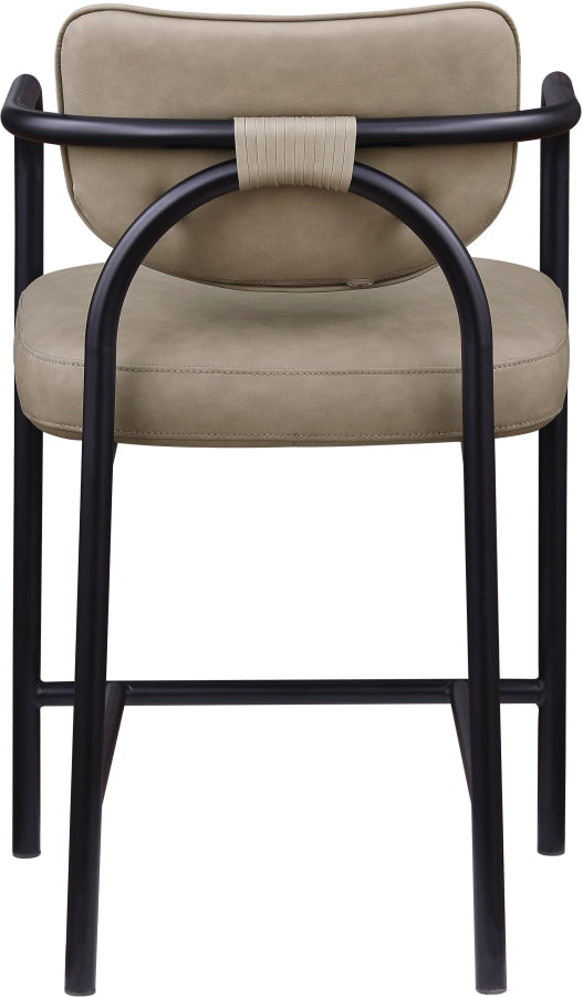 Serava Vegan Leather Upholstered Counter Stool — 77067-C - Taupe - 77067Taupe-C alternate view 4