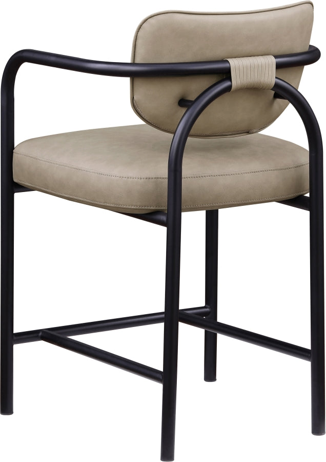 Serava Vegan Leather Upholstered Counter Stool — 77067-C - Taupe - 77067Taupe-C alternate view 5