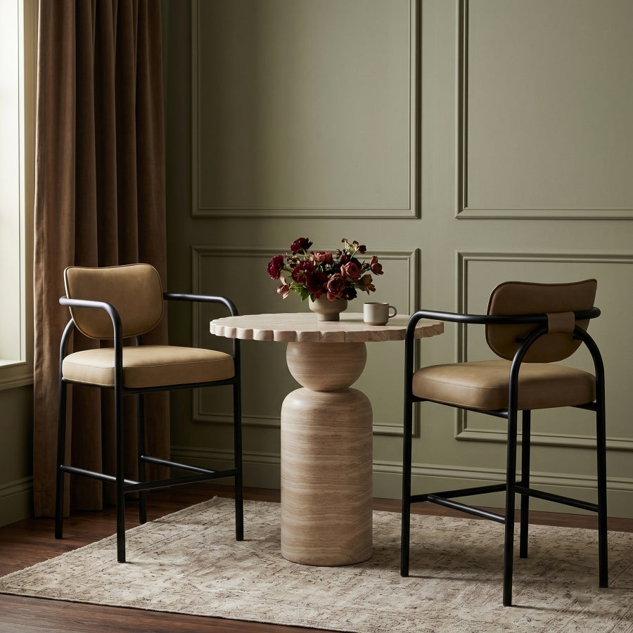 Serava Vegan Leather Upholstered Bar Stool — 77069-C - Beige - 77069Beige-C alternate view 1