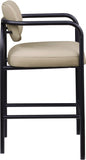 Serava Vegan Leather Upholstered Bar Stool — 77069-C - Beige - 77069Beige-C alternate view 3