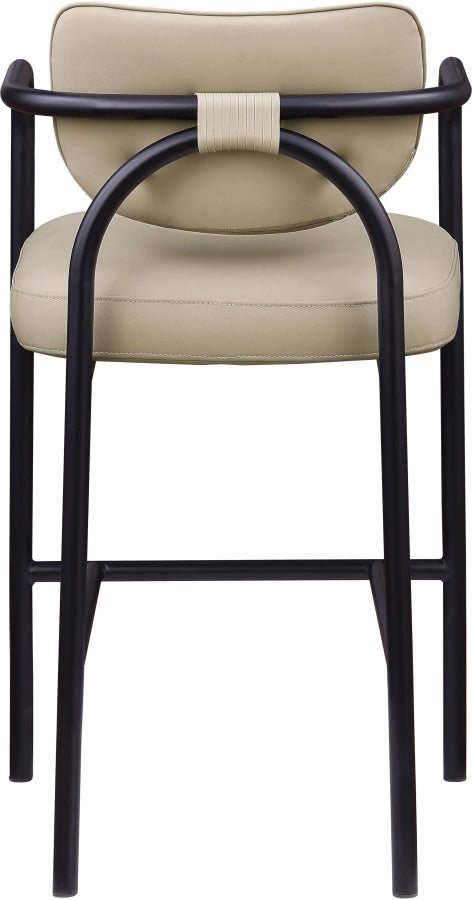 Serava Vegan Leather Upholstered Bar Stool — 77069-C - Beige - 77069Beige-C alternate view 4