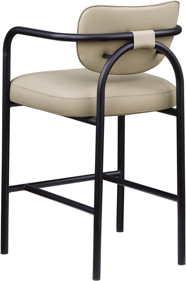 Serava Vegan Leather Upholstered Bar Stool — 77069-C - Beige - 77069Beige-C alternate view 5