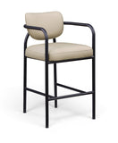 Serava Vegan Leather Upholstered Bar Stool — 77069-C - Beige - 77069Beige-C