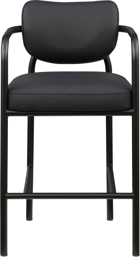 Serava Vegan Leather Upholstered Bar Stool — 77069-C - Black - 77069Black-C alternate view 2