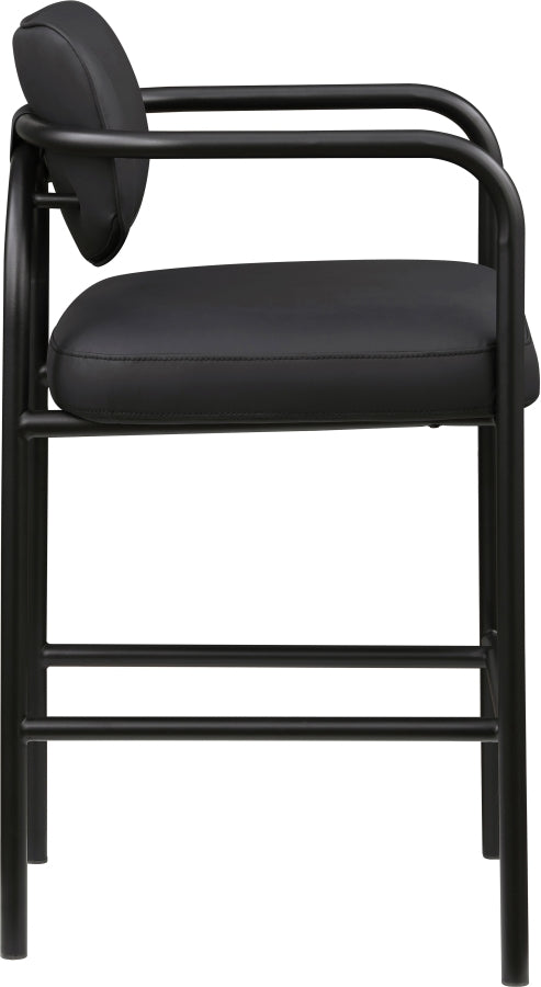 Serava Vegan Leather Upholstered Bar Stool — 77069-C - Black - 77069Black-C alternate view 3