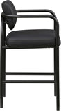 Serava Vegan Leather Upholstered Bar Stool — 77069-C - Black - 77069Black-C alternate view 3
