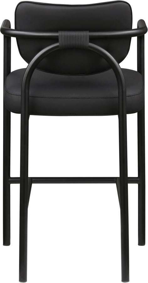 Serava Vegan Leather Upholstered Bar Stool — 77069-C - Black - 77069Black-C alternate view 4