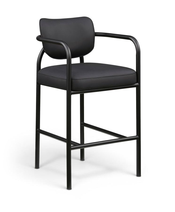 Serava Vegan Leather Upholstered Bar Stool — 77069-C - Black - 77069Black-C