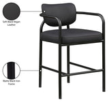 Serava Vegan Leather Upholstered Bar Stool — 77069-C - Black - 77069Black-C Infographic