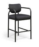 Serava Vegan Leather Upholstered Bar Stool — 77069-C - Black - 77069Black-C