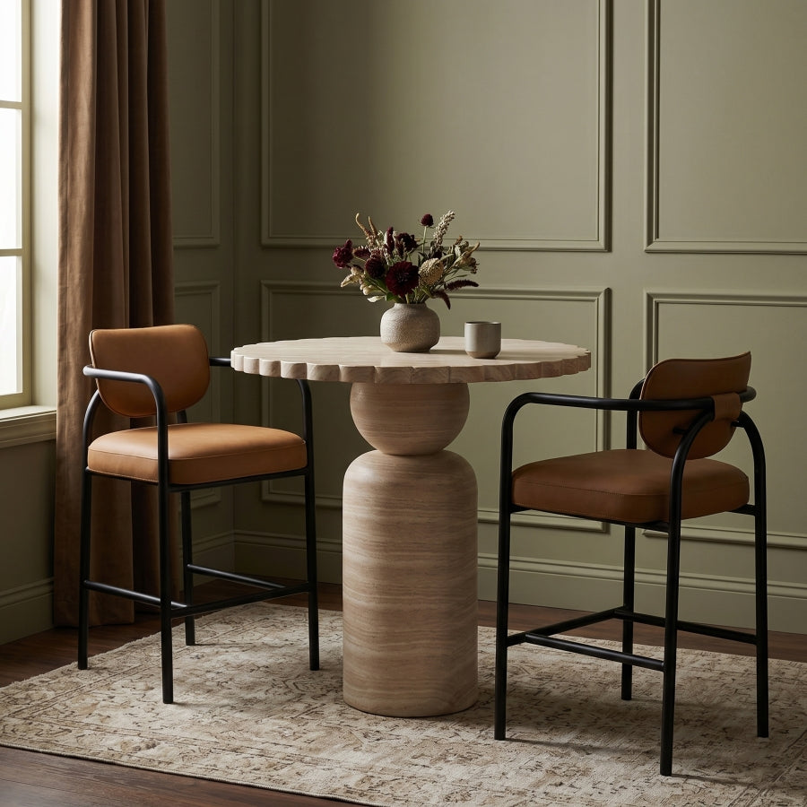 Serava Vegan Leather Upholstered Bar Stool — 77069-C - Cognac - 77069Cognac-C alternate view 1