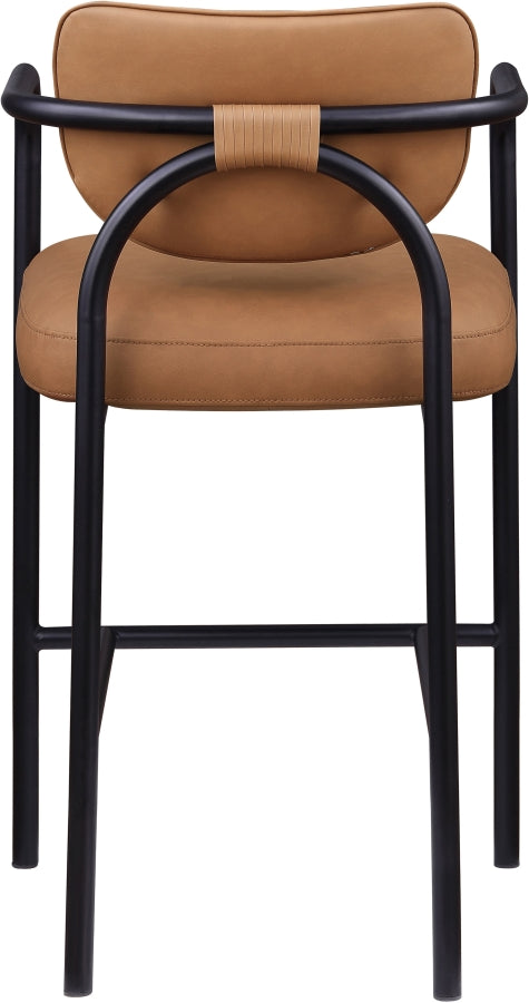 Serava Vegan Leather Upholstered Bar Stool — 77069-C - Cognac - 77069Cognac-C alternate view 4