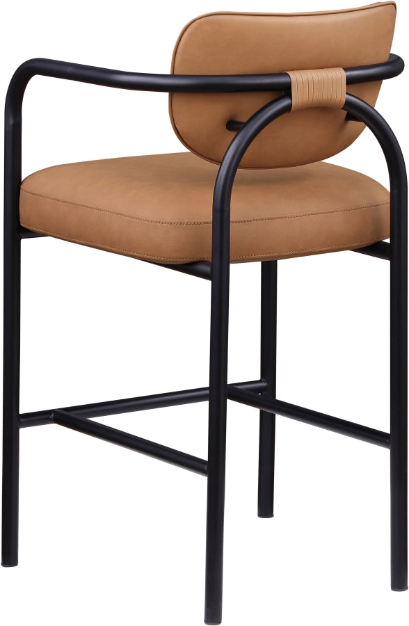 Serava Vegan Leather Upholstered Bar Stool — 77069-C - Cognac - 77069Cognac-C alternate view 5