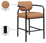 Serava Vegan Leather Upholstered Bar Stool — 77069-C - Cognac - 77069Cognac-C Infographic