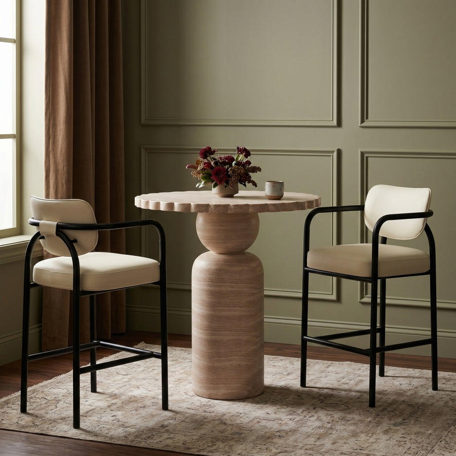 Serava Vegan Leather Upholstered Bar Stool — 77069-C - Cream - 77069Cream-C alternate view 1