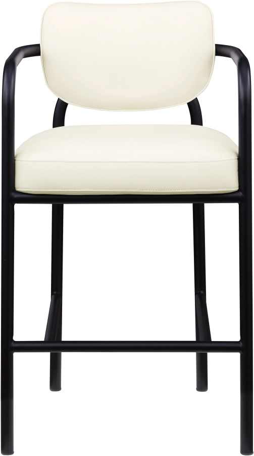Serava Vegan Leather Upholstered Bar Stool — 77069-C - Cream - 77069Cream-C alternate view 2