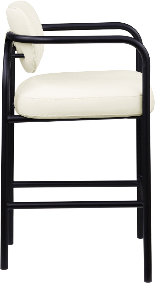 Serava Vegan Leather Upholstered Bar Stool — 77069-C - Cream - 77069Cream-C alternate view 3