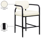 Serava Vegan Leather Upholstered Bar Stool — 77069-C - Cream - 77069Cream-C Infographic