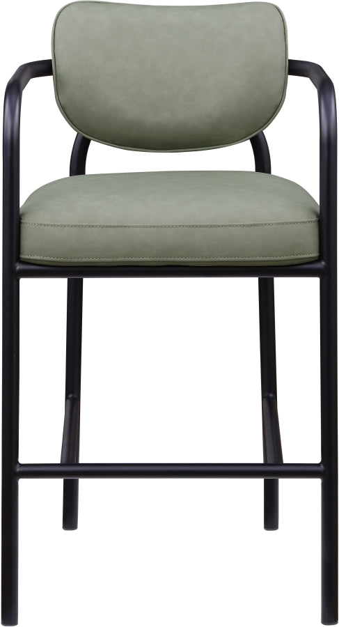 Serava Vegan Leather Upholstered Bar Stool — 77069-C - Green - 77069Green-C alternate view 2