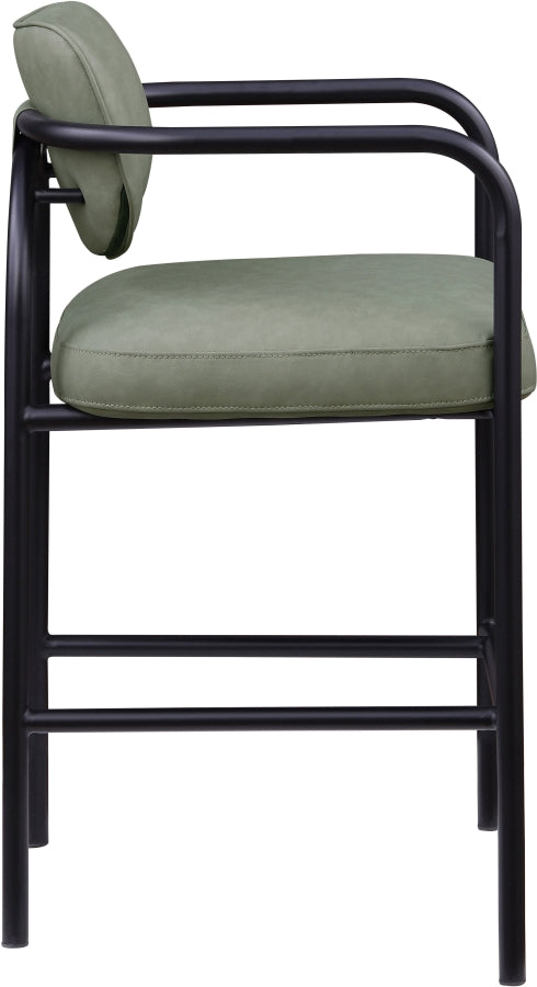 Serava Vegan Leather Upholstered Bar Stool — 77069-C - Green - 77069Green-C alternate view 3