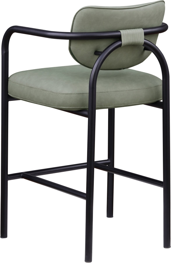 Serava Vegan Leather Upholstered Bar Stool — 77069-C - Green - 77069Green-C alternate view 5