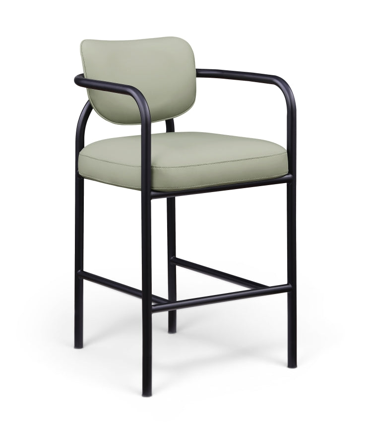 Serava Vegan Leather Upholstered Bar Stool — 77069-C - Mint - 77069Mint-C