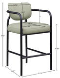 Serava Vegan Leather Upholstered Bar Stool — 77069-C - Mint - 77069Mint-C Dim