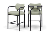 Serava Vegan Leather Upholstered Bar Stool — 77069-C - Mint - 77069Mint-C Double Chair