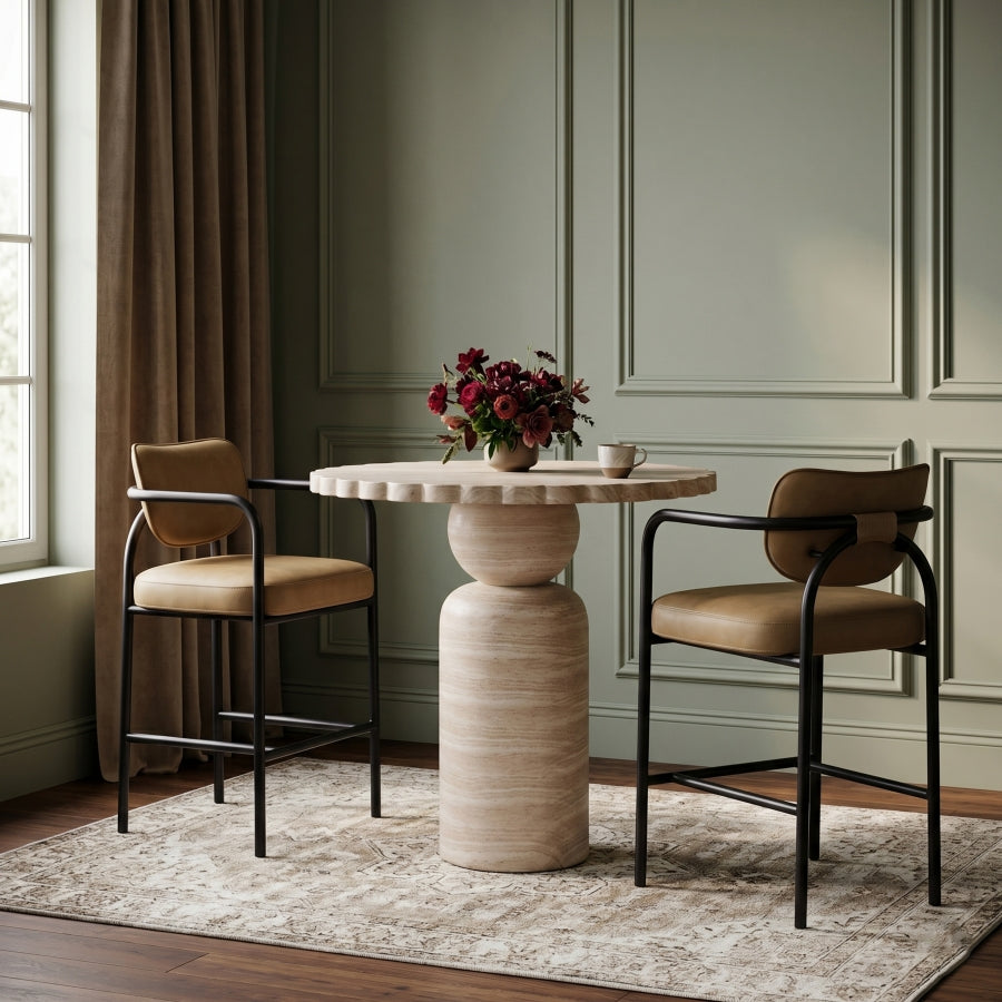Serava Vegan Leather Upholstered Bar Stool — 77069-C - Tan - 77069Tan-C alternate view 1