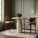 Serava Vegan Leather Upholstered Bar Stool — 77069-C - Tan - 77069Tan-C alternate view 1