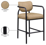 Serava Vegan Leather Upholstered Bar Stool — 77069-C - Tan - 77069Tan-C Infographic
