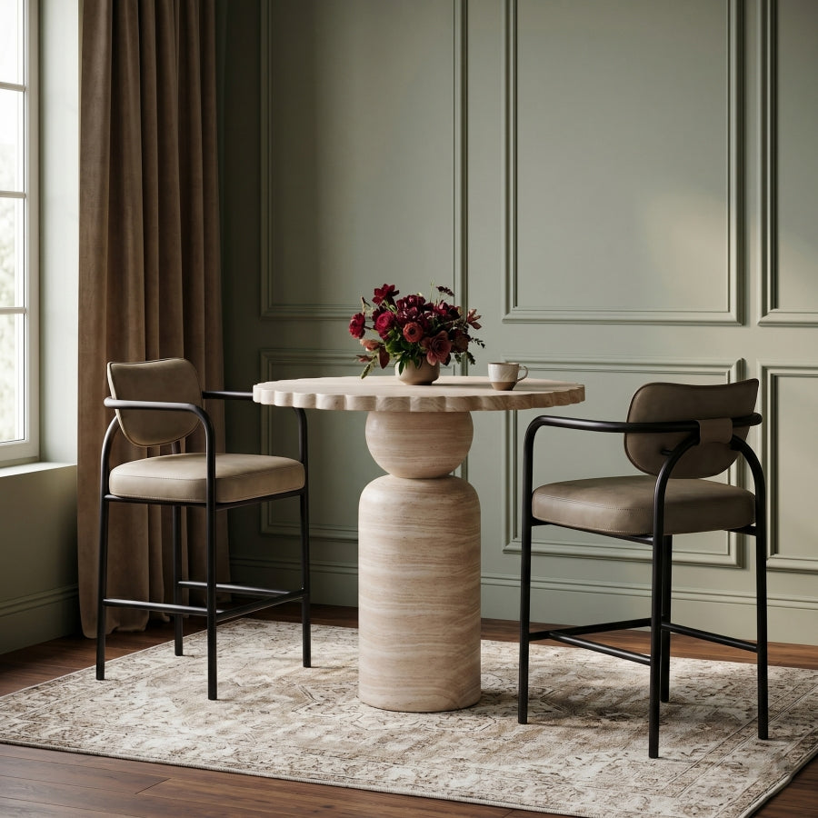 Serava Vegan Leather Upholstered Bar Stool — 77069-C - Taupe - 77069Taupe-C alternate view 1