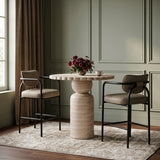 Serava Vegan Leather Upholstered Bar Stool — 77069-C - Taupe - 77069Taupe-C alternate view 1