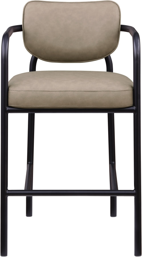 Serava Vegan Leather Upholstered Bar Stool — 77069-C - Taupe - 77069Taupe-C alternate view 2