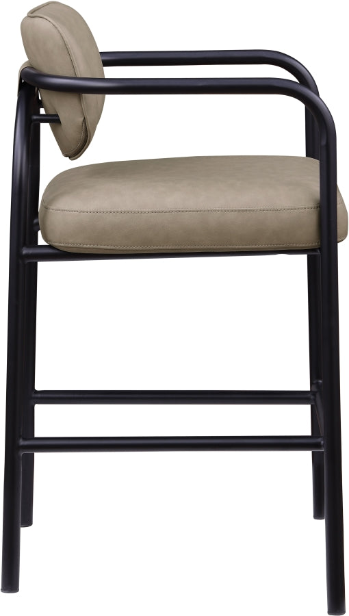 Serava Vegan Leather Upholstered Bar Stool — 77069-C - Taupe - 77069Taupe-C alternate view 3