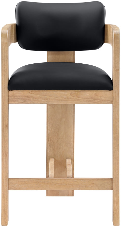 Sacha Vegan Leather Upholstered Counter Stool — 75064-C - Black - 75064Black-C alternate view 2