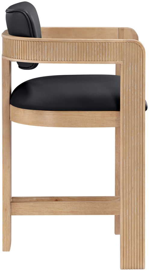 Sacha Vegan Leather Upholstered Counter Stool — 75064-C - Black - 75064Black-C alternate view 3