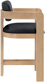 Sacha Vegan Leather Upholstered Counter Stool — 75064-C - Black - 75064Black-C alternate view 3