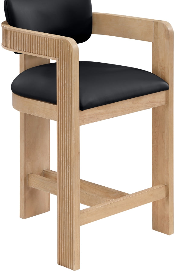 Sacha Vegan Leather Upholstered Counter Stool — 75064-C - Black - 75064Black-C alternate view 5