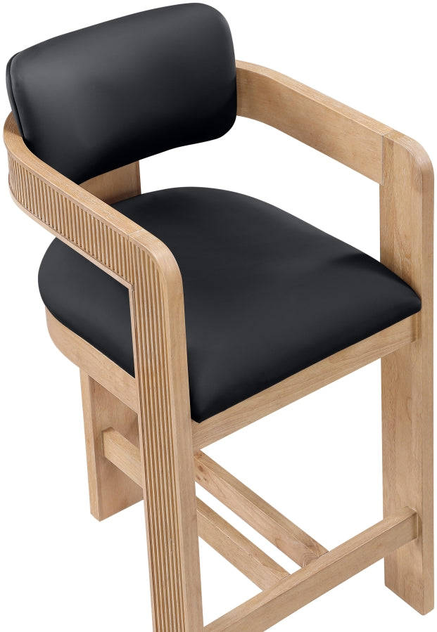 Sacha Vegan Leather Upholstered Counter Stool — 75064-C - Black - 75064Black-C alternate view 6