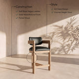 Sacha Vegan Leather Upholstered Counter Stool — 75064-C - Black - 75064Black-C Infographic