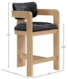Sacha Vegan Leather Upholstered Counter Stool — 75064-C - Black - 75064Black-C Dim