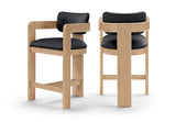 Sacha Vegan Leather Upholstered Counter Stool — 75064-C - Black - 75064Black-C Double Chair